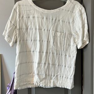 Linen white and silver top